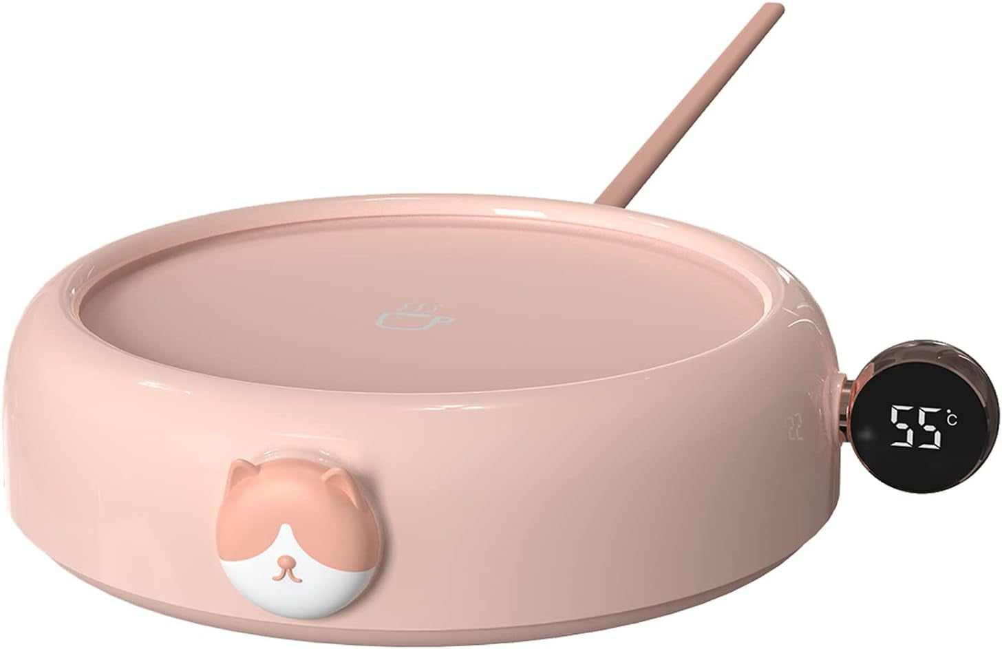 Coffee Warmer Smart Coffee Mug Warmer for Desk Auto Shut Off, 3 Temperature Setting LED Display 20W Cup Warmer for Coffee Tea Milk Beverage Candle Wax Warming Coffee Gifts Office - No Cup Pink