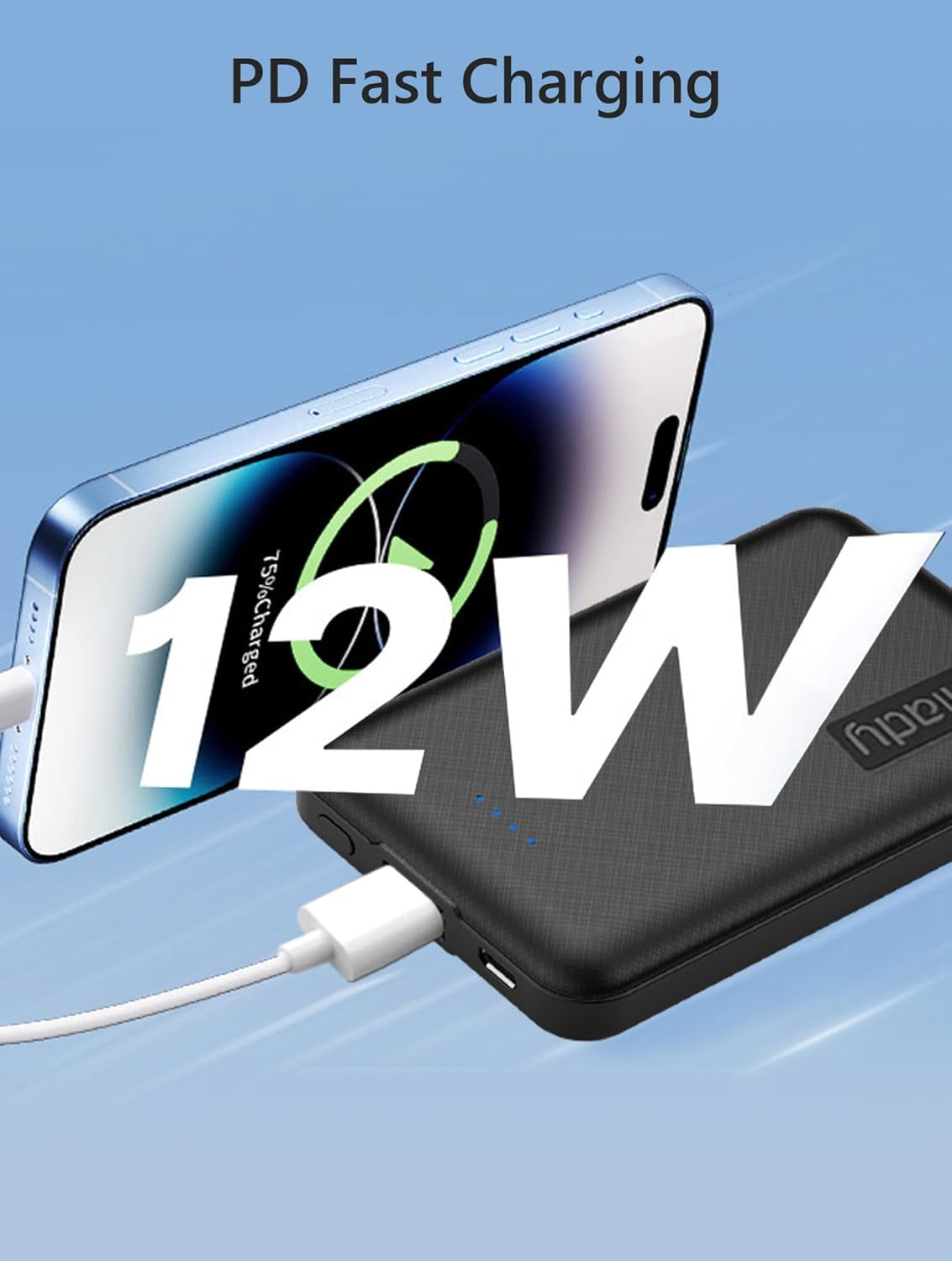 2-Pack 5000Mah Mini Portable Charger, 5V 2.4A USB-C Output Fast Charging Power Bank for Travel Small Battery Pack Compatible with Iphone 16/15 Galaxy S24/S22 Ipad Android Smartphones Etc
