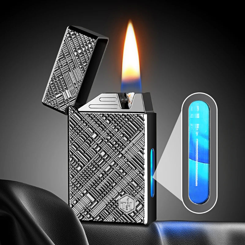 2025 Smart Voice Control Lighter - Hybrid Oil/Electric System with 4 Ignition Modes, Windproof Tech Gadget for Outdoor/Camping