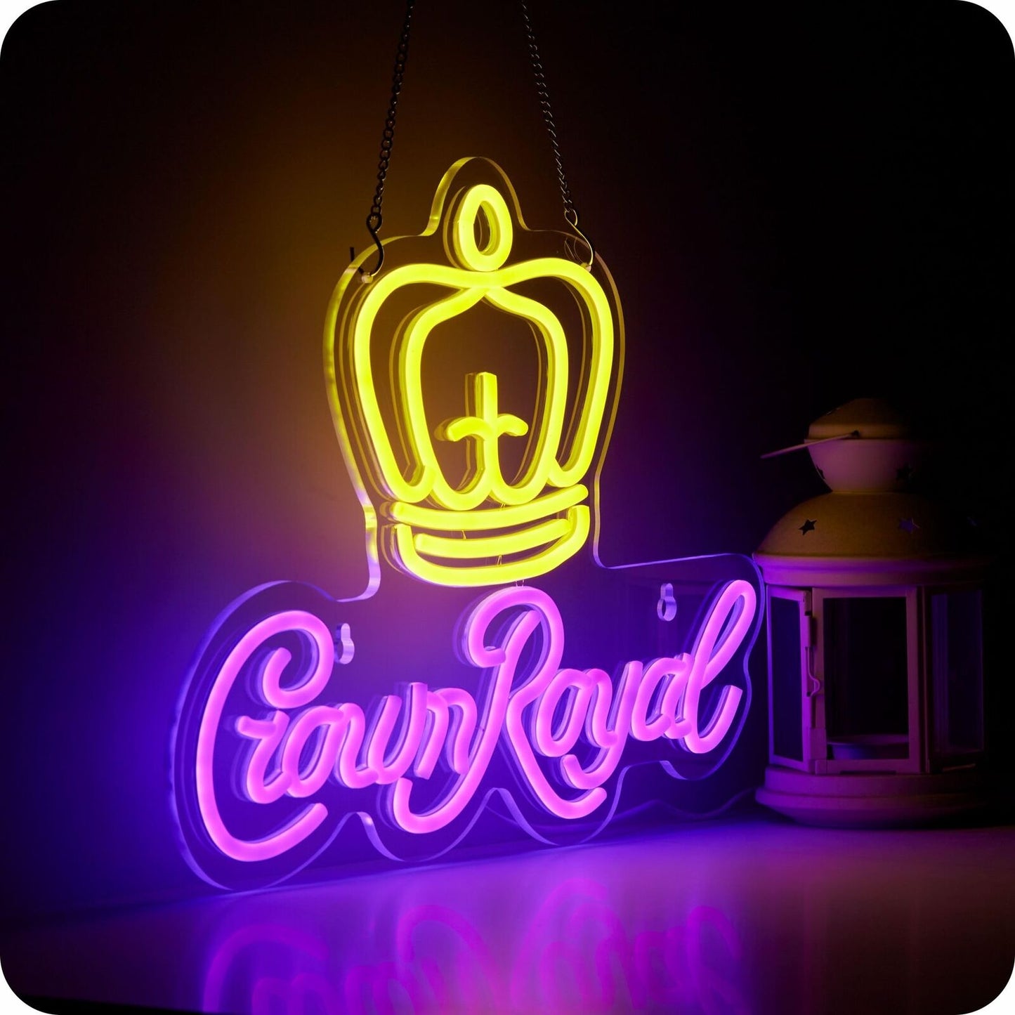 Crown Beer Neon Sign Light up Signs for Man Cave Sports Bar Pub Beer Store Pa...