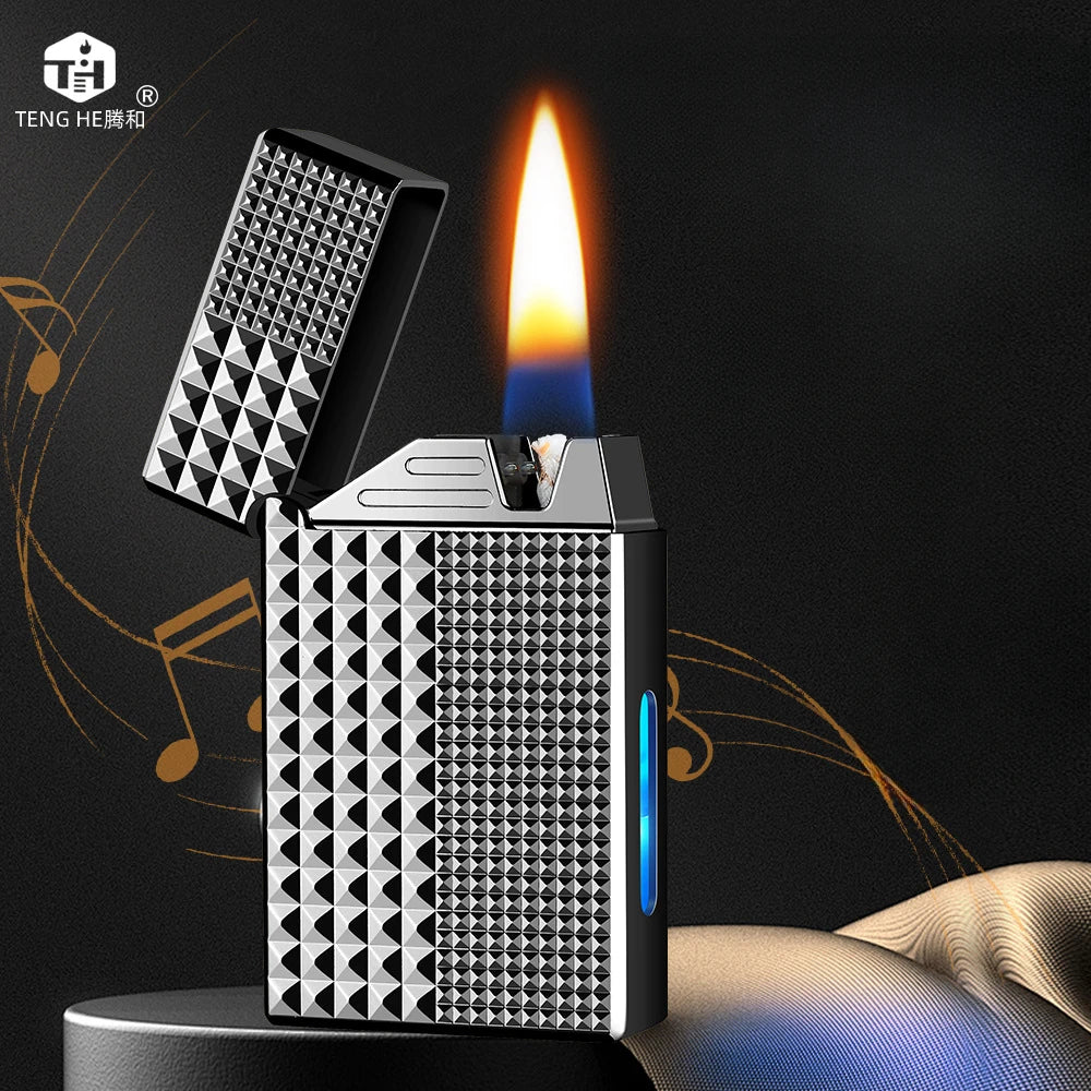 2025 Smart Voice Control Lighter - Hybrid Oil/Electric System with 4 Ignition Modes, Windproof Tech Gadget for Outdoor/Camping