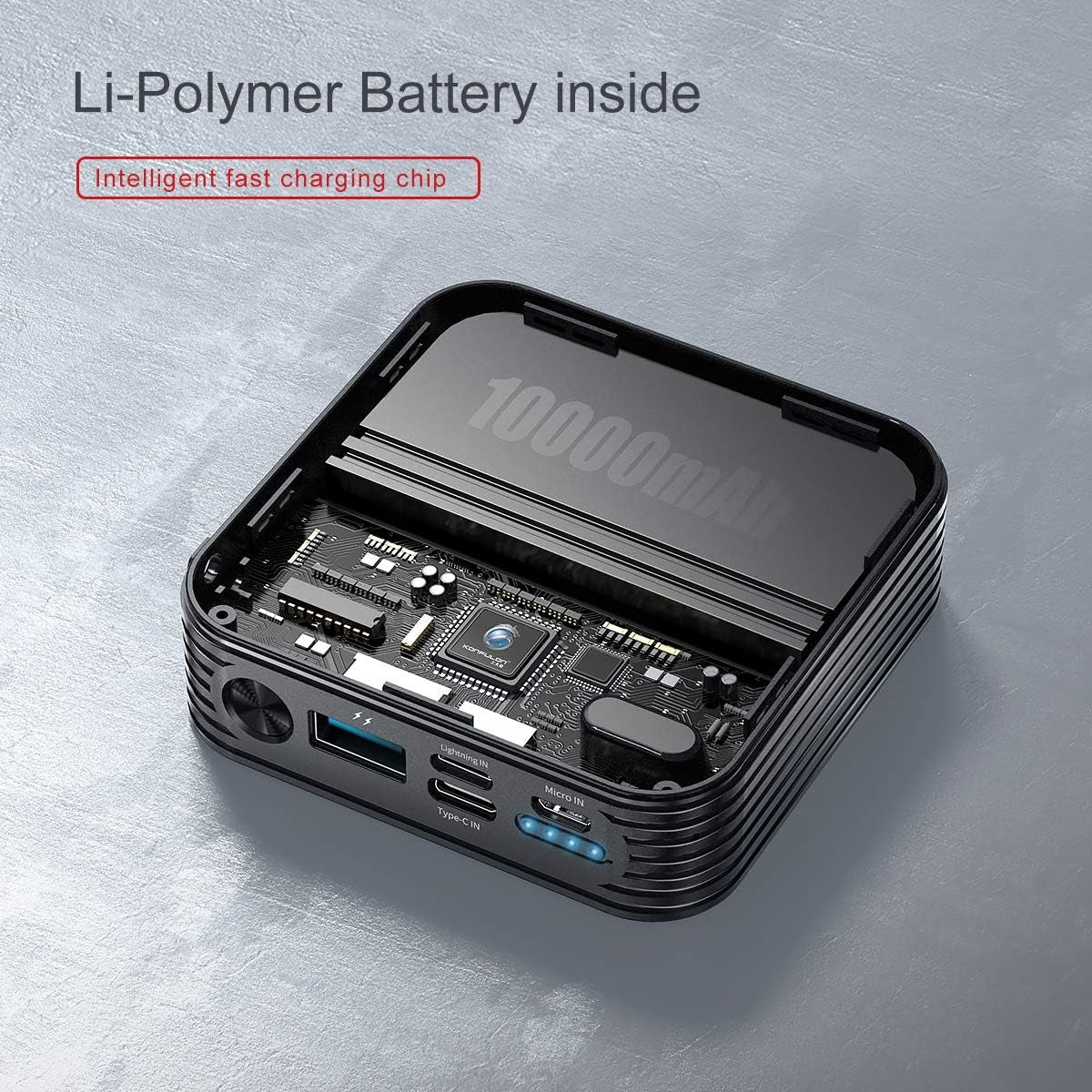 Portable Charger 10000Mah Power Bank, Iphone Charger,Ultra Compact Backup Battery with Built in Cable Compatible with Iphone 11/XS/XR/X/8/8P/7/6/6S