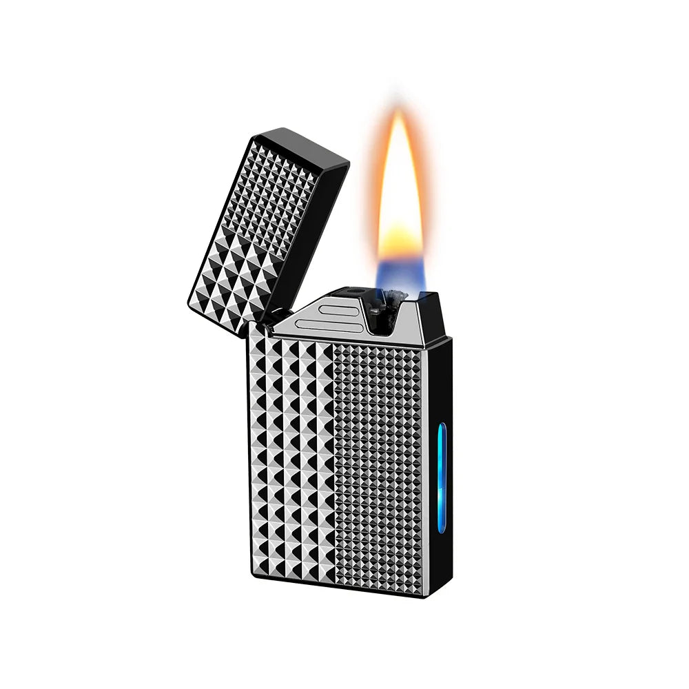 2025 Smart Voice Control Lighter - Hybrid Oil/Electric System with 4 Ignition Modes, Windproof Tech Gadget for Outdoor/Camping