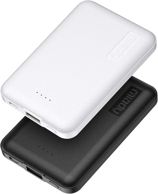 2-Pack 5000Mah Mini Portable Charger, 5V 2.4A USB-C Output Fast Charging Power Bank for Travel Small Battery Pack Compatible with Iphone 16/15 Galaxy S24/S22 Ipad Android Smartphones Etc