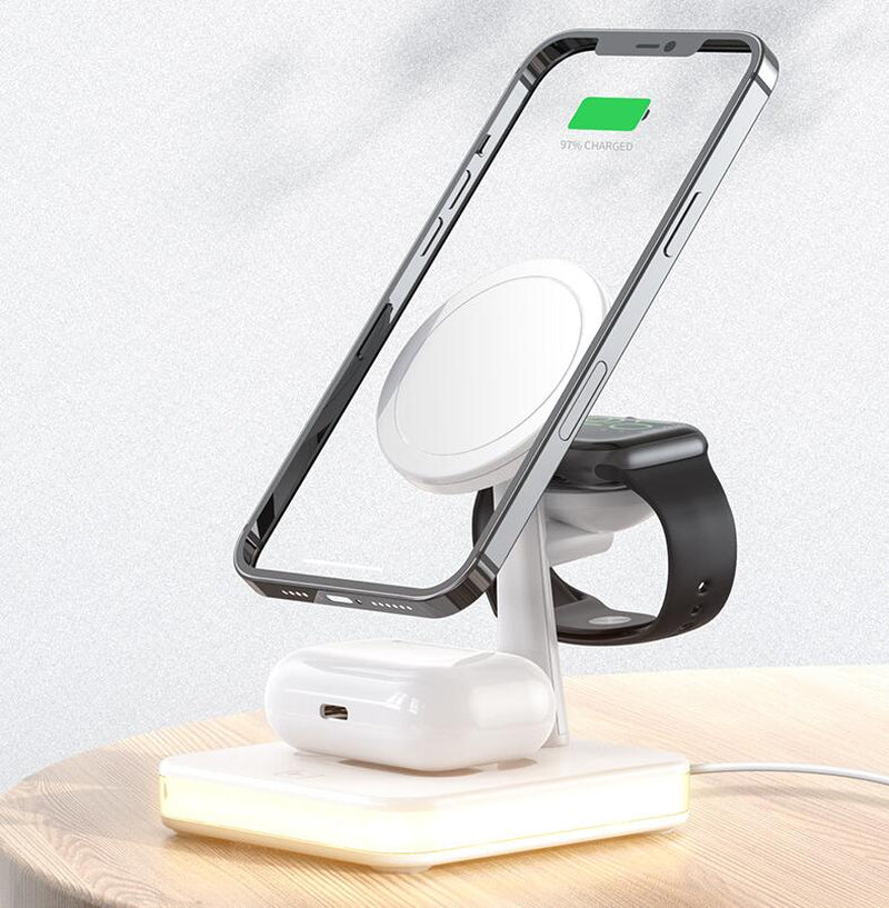 New Magnetic Wireless Charger Three-In-One Night Light Phone Holder
