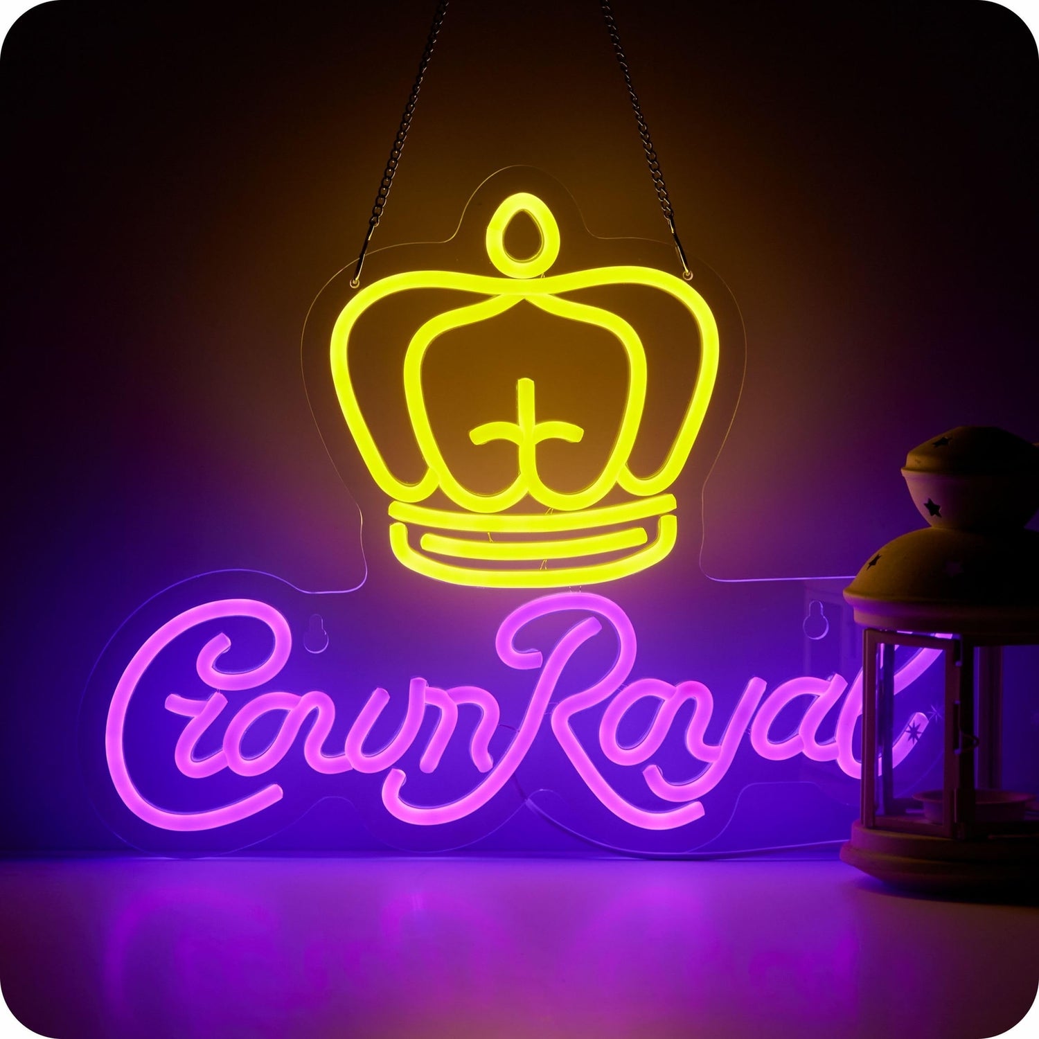 Crown Beer Neon Sign Light up Signs for Man Cave Sports Bar Pub Beer Store Pa...