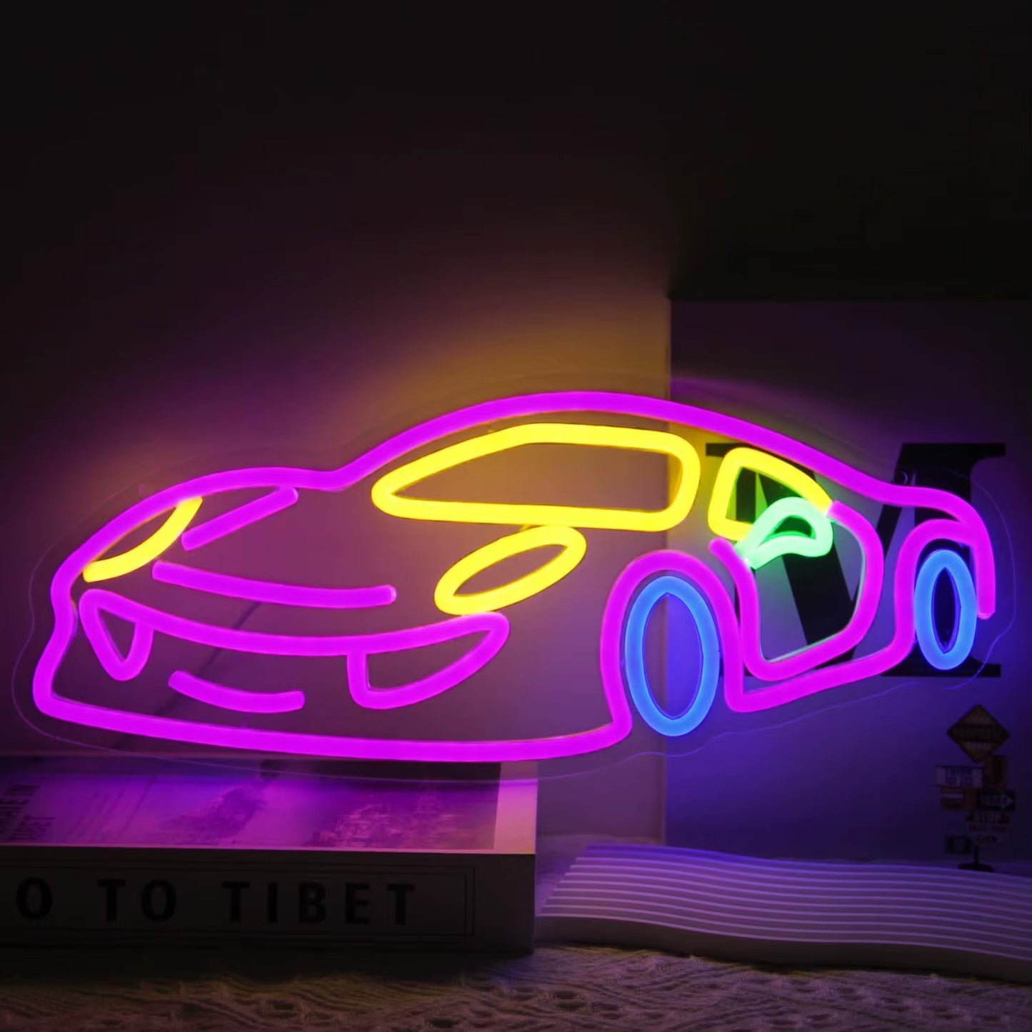 SRT Car Service Neon Signs LED Neon Light Sign Light up Neon Signs Car Refit Garage Wall Car Garage Repair Shop Car Badge
