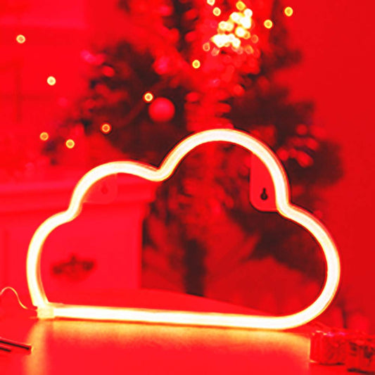 Cloud Neon Light Decorative LED Neon Sign Night Light Art Wall Decor for Children Baby Room Hose Bar Recreational Wedding Party Decoration (Red)